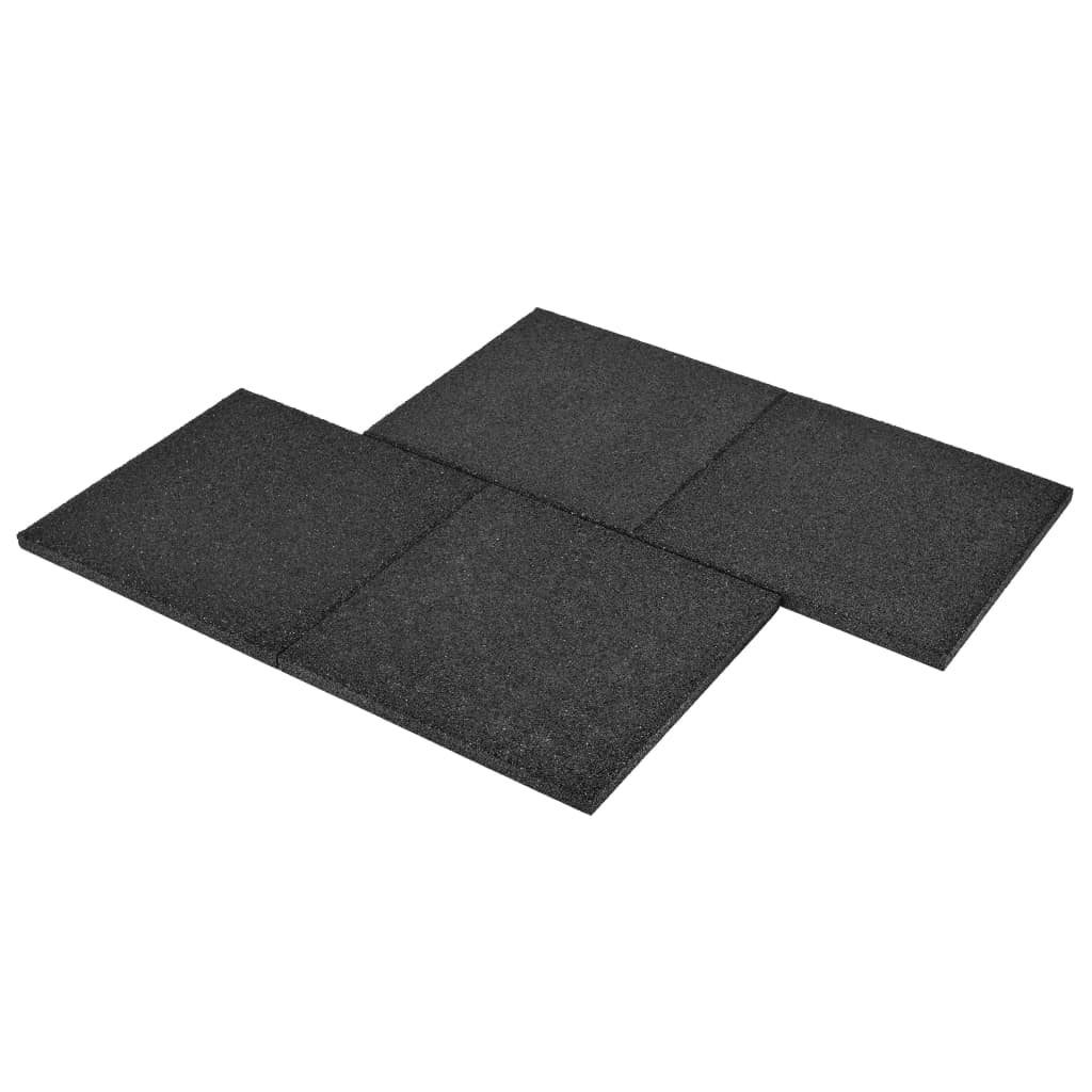 vidaXL Plăci de protecție la cădere 6 buc. negru 50x50x3 cm cauciuc vidaXL Plăci de protecție la cădere 6 buc. negru 50x50x3 cm cauciuc