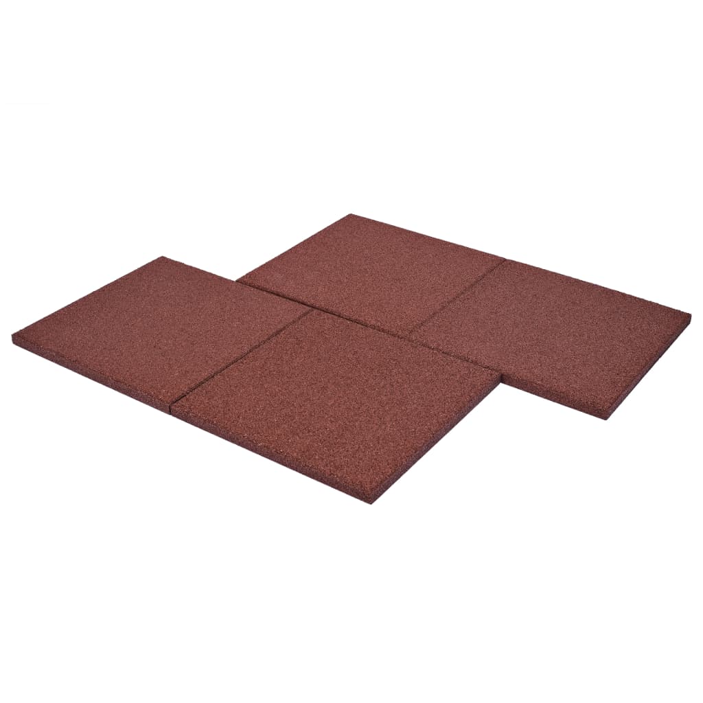 vidaXL Plăci de protecție la cădere 6 buc. roșu 50x50x3 cm cauciuc vidaXL Plăci de protecție la cădere 6 buc. roșu 50x50x3 cm cauciuc