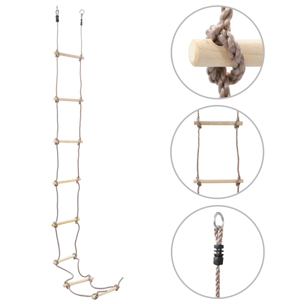 vidaXL Scară din frânghie pentru copii, 290 cm, lemn vidaXL Scară din frânghie pentru copii, 290 cm, lemn