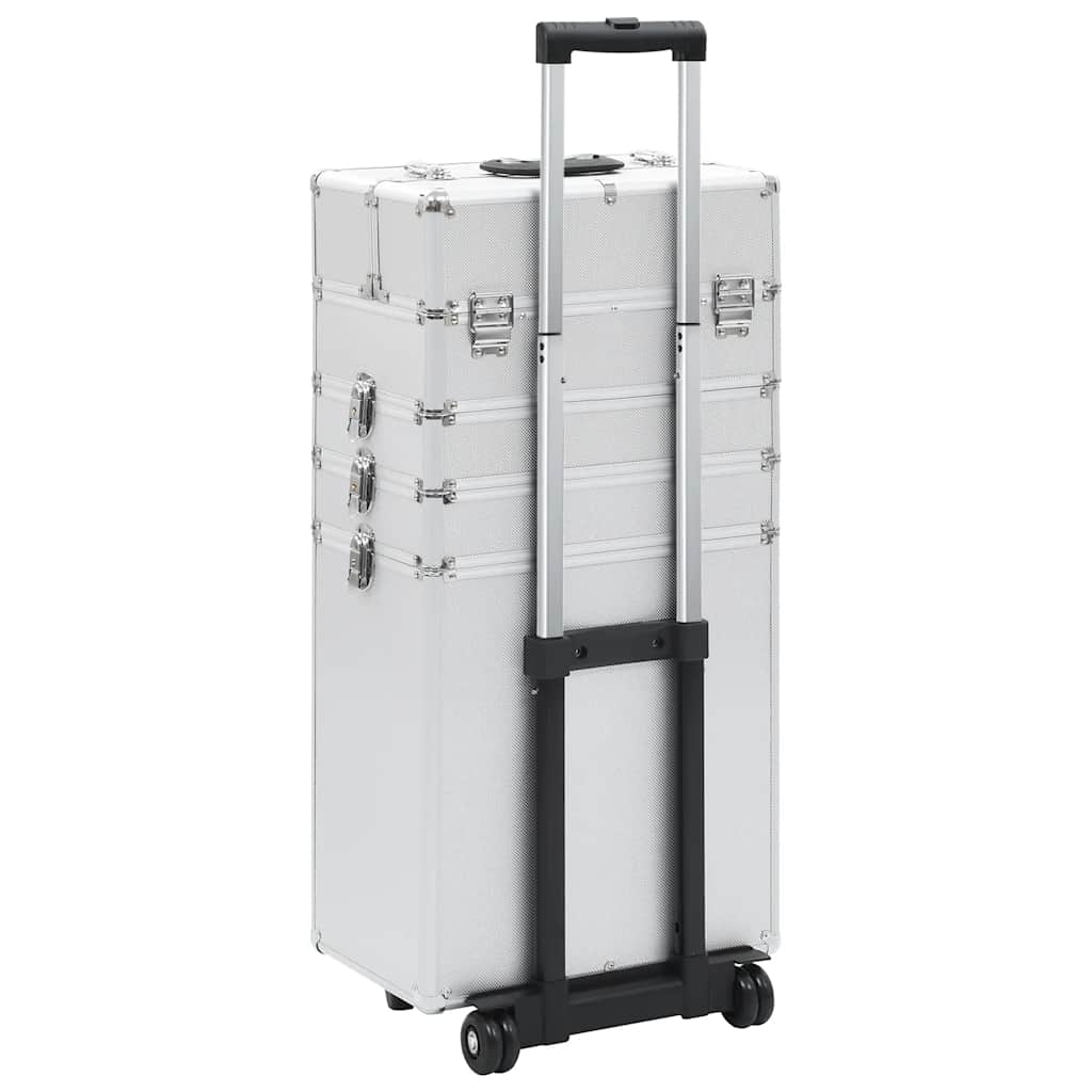 vidaXL Troler de cosmetice, argintiu, aluminiu