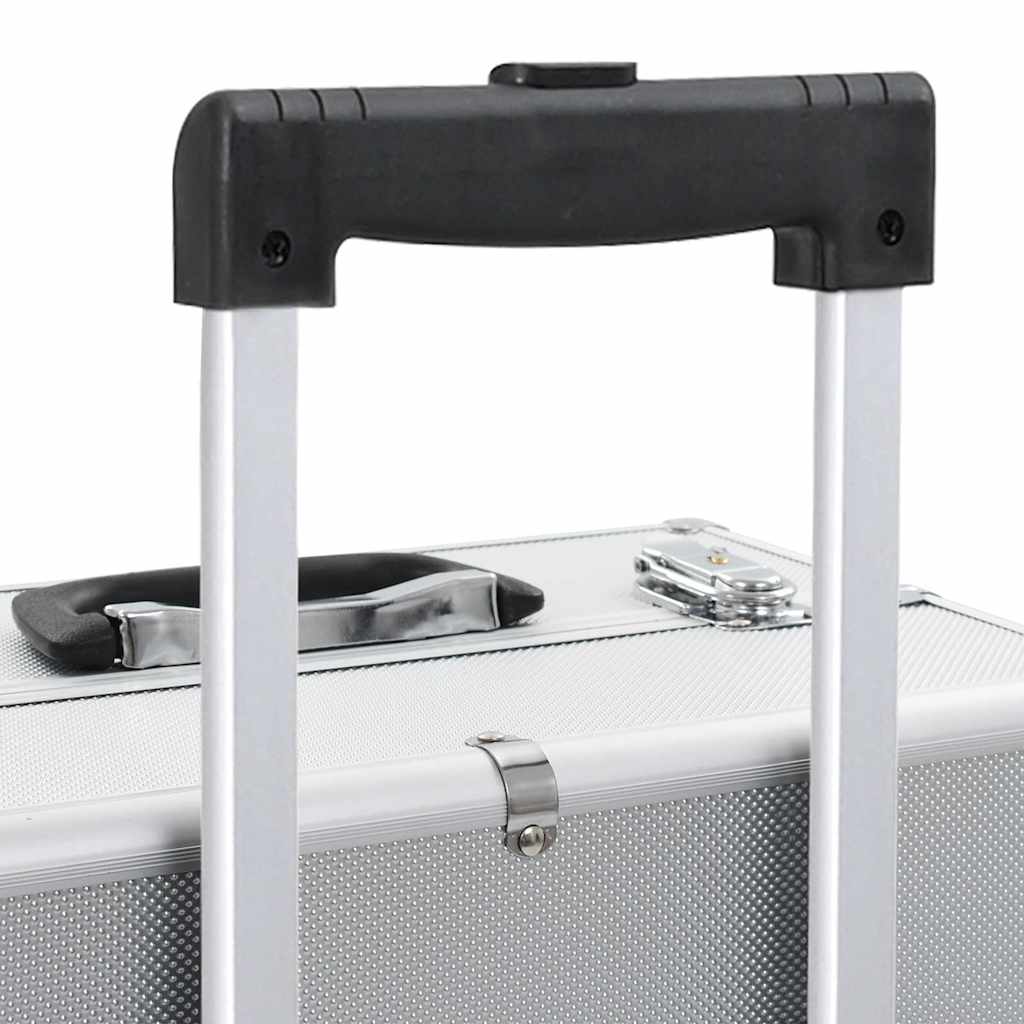 vidaXL Troler de cosmetice, argintiu, aluminiu