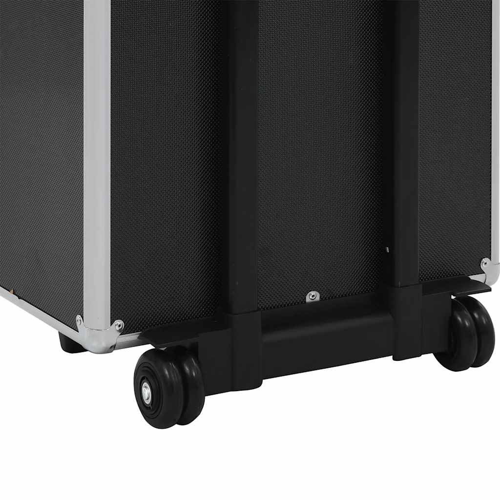 vidaXL Troler de cosmetice, negru, aluminiu