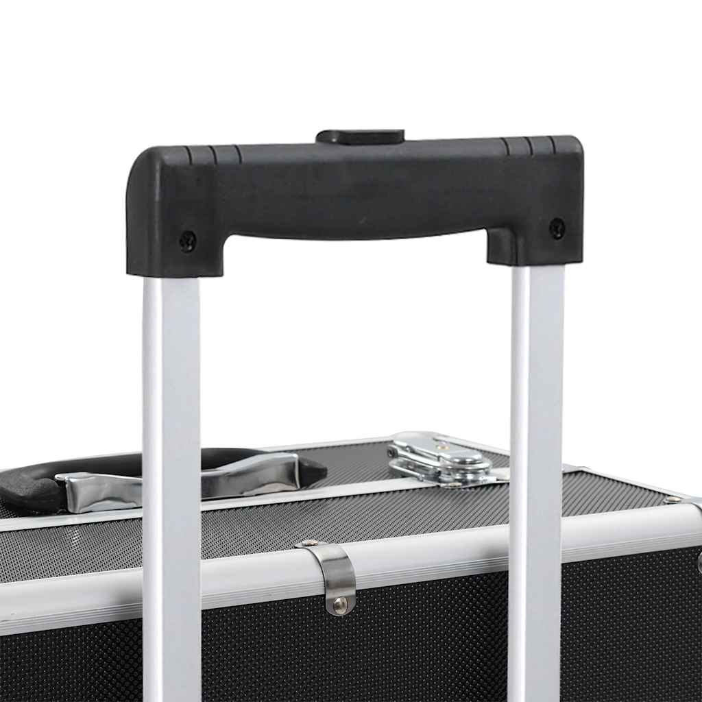 vidaXL Troler de cosmetice, negru, aluminiu