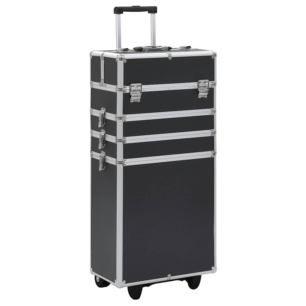 vidaXL Troler de cosmetice, negru, aluminiu