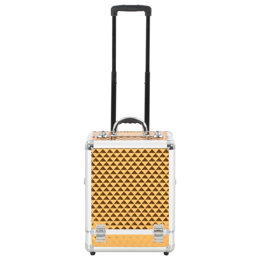 vidaXL Troler de cosmetice, auriu, 35 x 29 x 45 cm, aluminiu