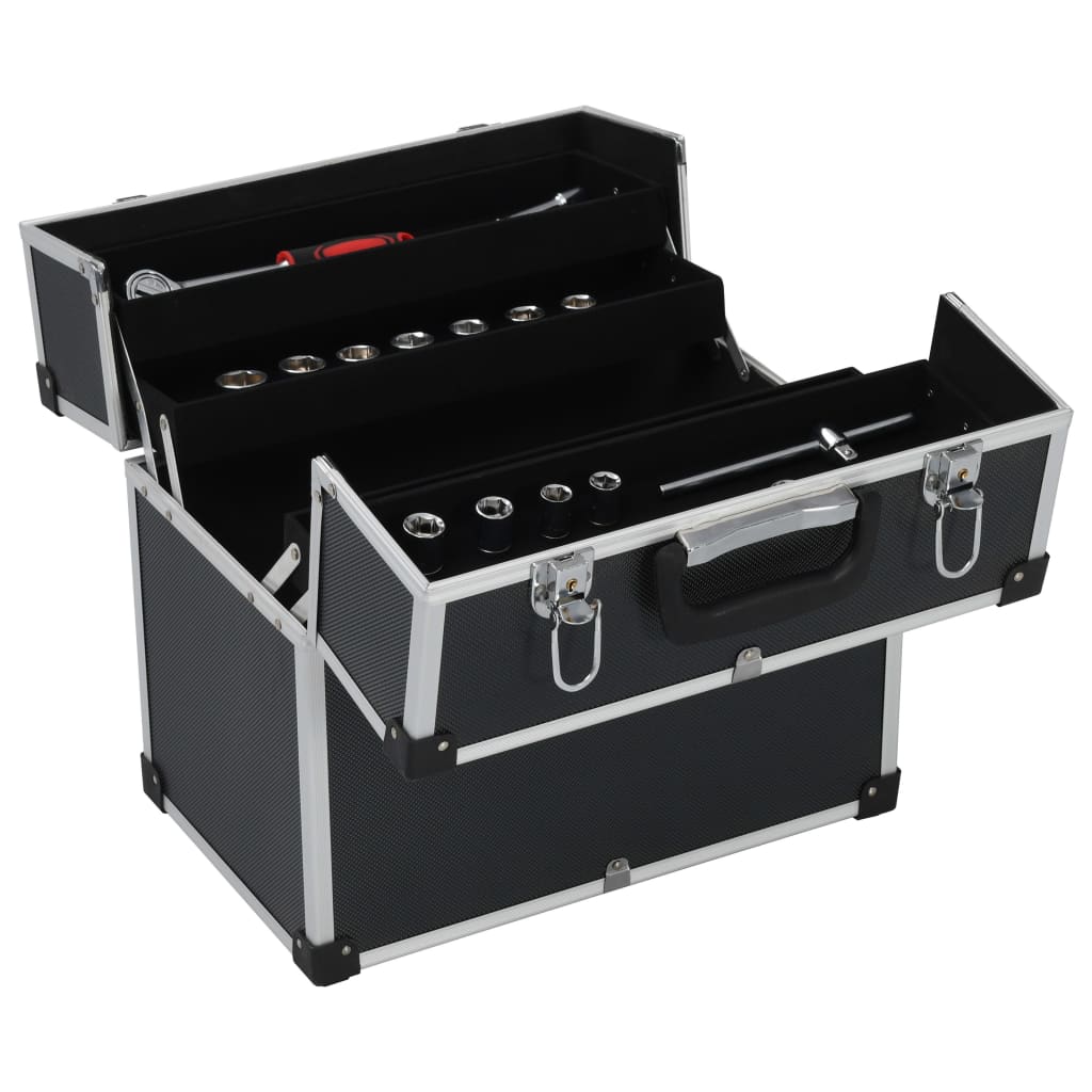 vidaXL Cutie de scule, negru, 38x22,5x34 cm, aluminiu vidaXL Cutie de scule, negru, 38x22,5x34 cm, aluminiu