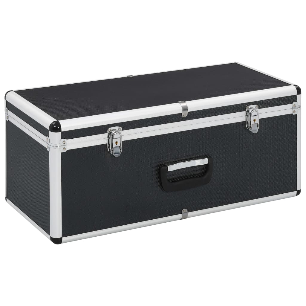 vidaXL Cutii de depozitare, 2 buc., negru, aluminiu