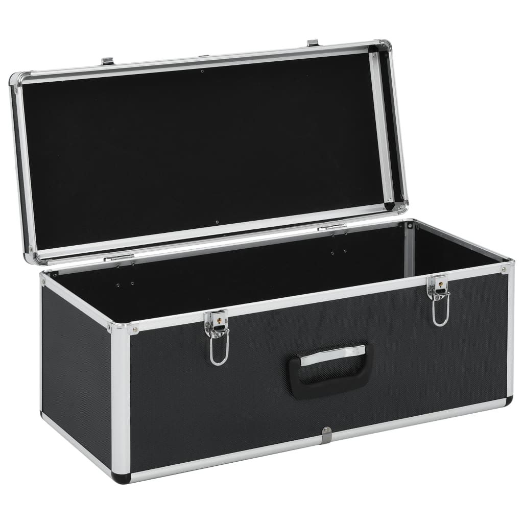 vidaXL Cutii de depozitare, 2 buc., negru, aluminiu