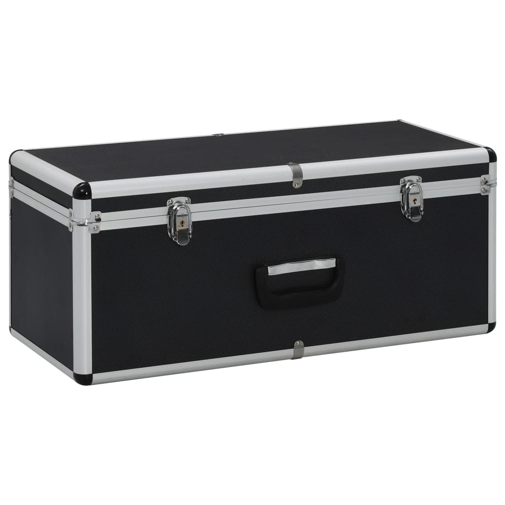 vidaXL Cutii de depozitare, 3 buc., negru, aluminiu