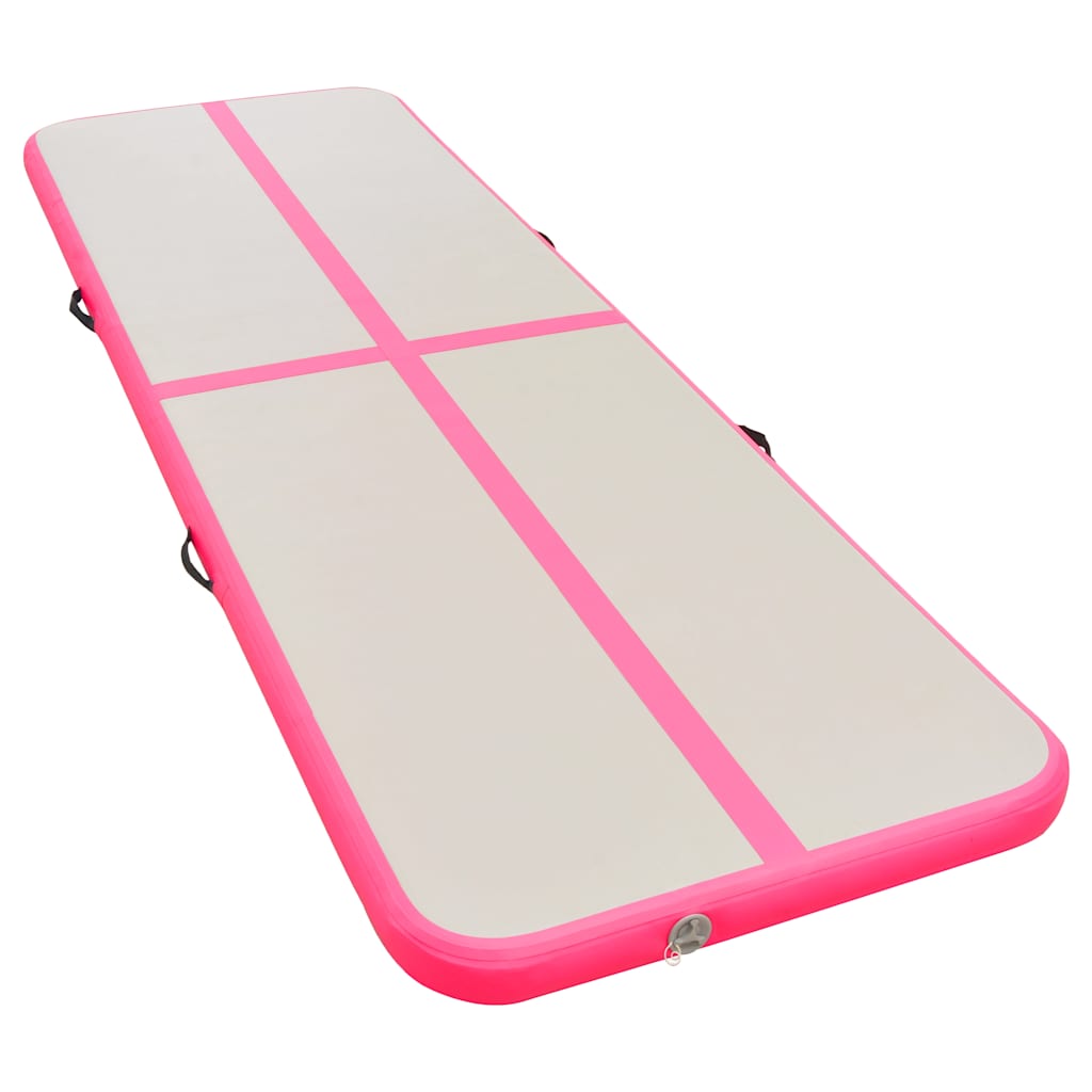 vidaXL Saltea gimnastică gonflabilă cu pompă roz 300x100x10cm PVC vidaXL Saltea gimnastică gonflabilă cu pompă roz 300x100x10cm PVC