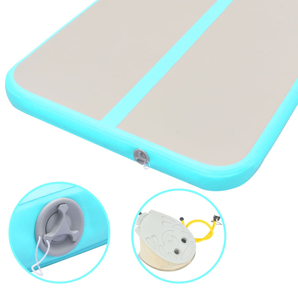vidaXL Saltea gimnastică gonflabilă cu pompă verde 300x100x10cm PVC vidaXL Saltea gimnastică gonflabilă cu pompă verde 300x100x10cm PVC