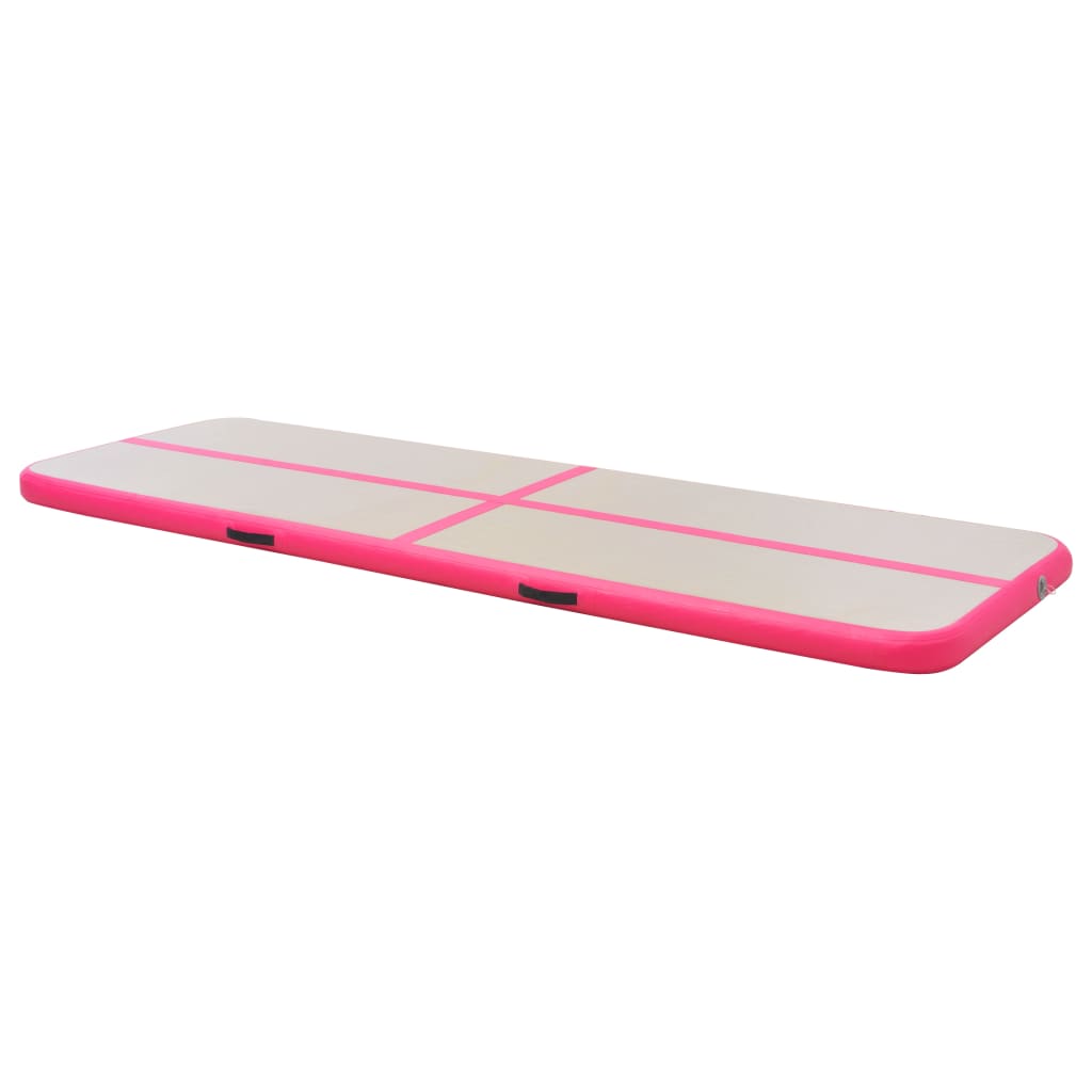 vidaXL Saltea gimnastică gonflabilă cu pompă roz 600x100x10cm PVC vidaXL Saltea gimnastică gonflabilă cu pompă roz 600x100x10cm PVC