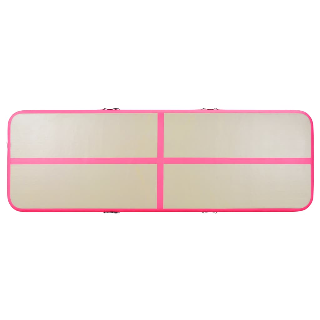 vidaXL Saltea gimnastică gonflabilă cu pompă roz 600x100x10cm PVC vidaXL Saltea gimnastică gonflabilă cu pompă roz 600x100x10cm PVC
