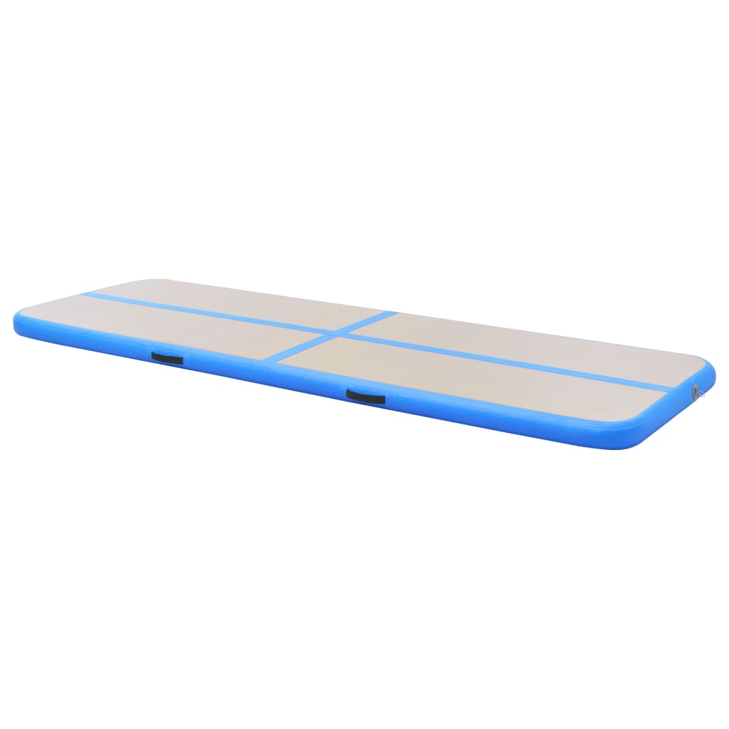 vidaXL Saltea gimnastică gonflabilă cu pompă albastru 600x100x10cm PVC
