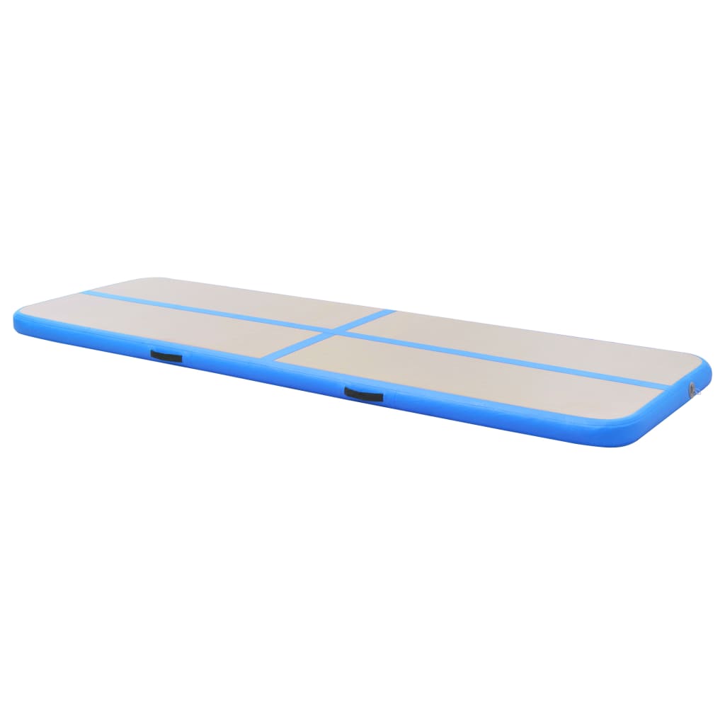 vidaXL Saltea gimnastică gonflabilă cu pompă albastru 700x100x10cm PVC vidaXL Saltea gimnastică gonflabilă cu pompă albastru 700x100x10cm PVC