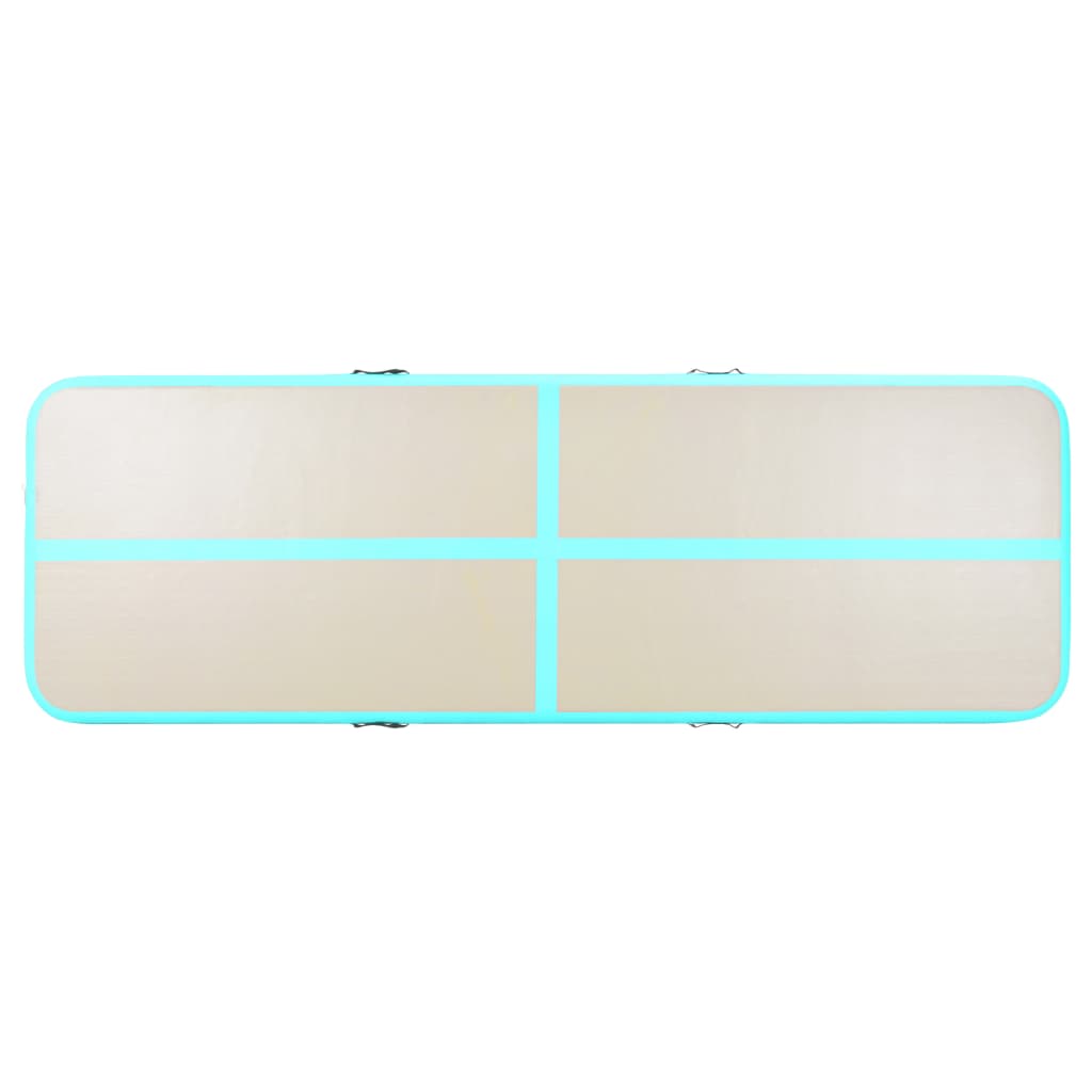 vidaXL Saltea gimnastică gonflabilă cu pompă verde 700x100x10cm PVC vidaXL Saltea gimnastică gonflabilă cu pompă verde 700x100x10cm PVC