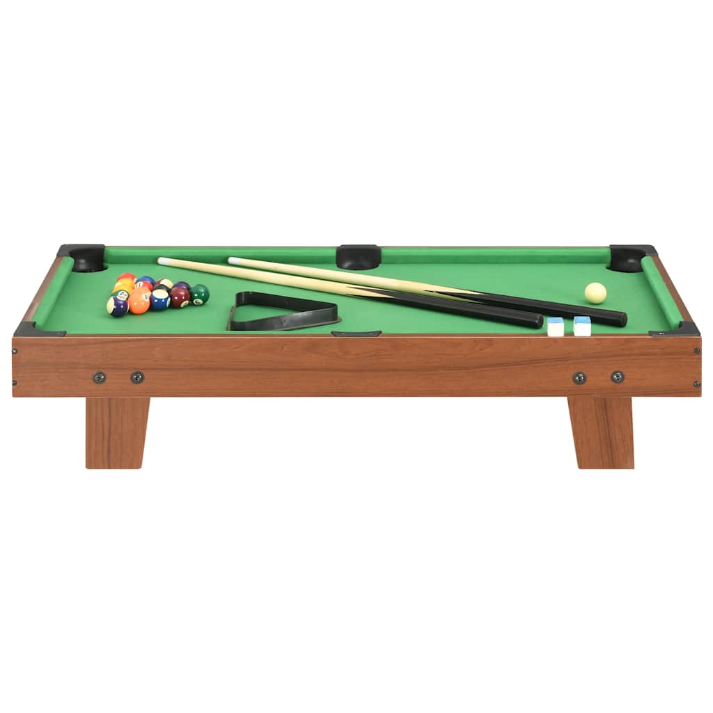 vidaXL Mini masă de biliard, 92 x 52 x 19 cm, maro și verde vidaXL Mini masă de biliard, 92 x 52 x 19 cm, maro și verde
