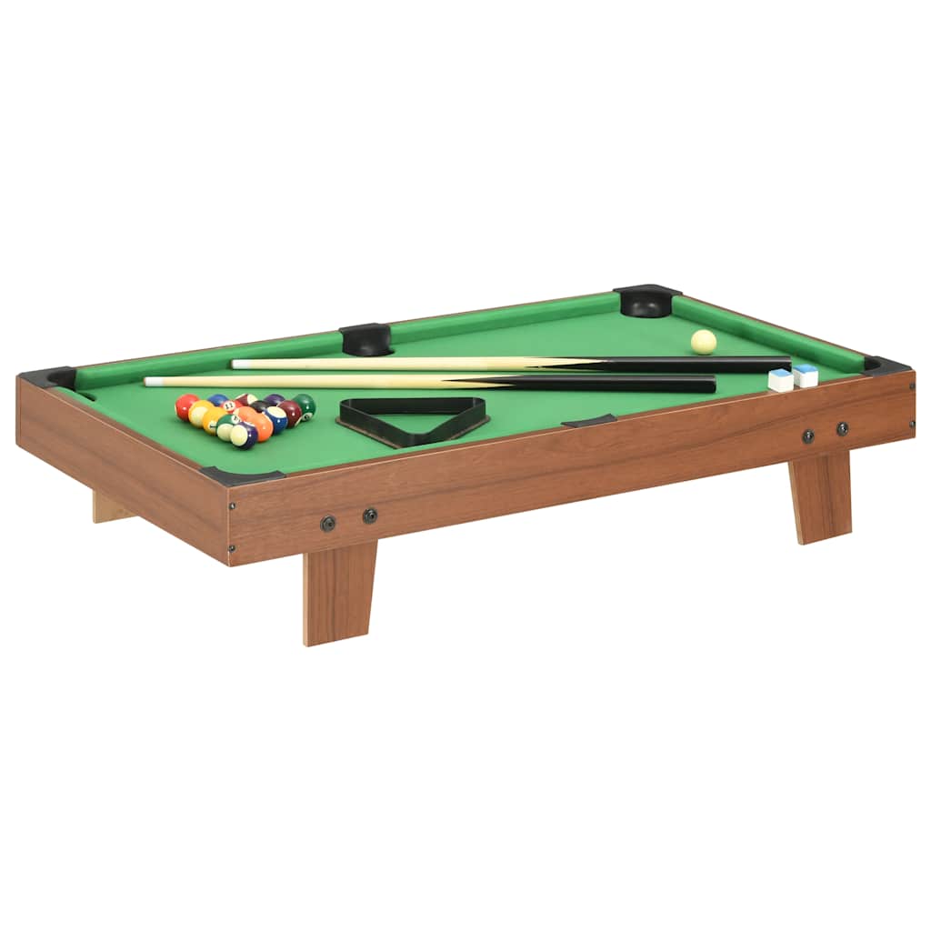 vidaXL Mini masă de biliard, 92 x 52 x 19 cm, maro și verde vidaXL Mini masă de biliard, 92 x 52 x 19 cm, maro și verde