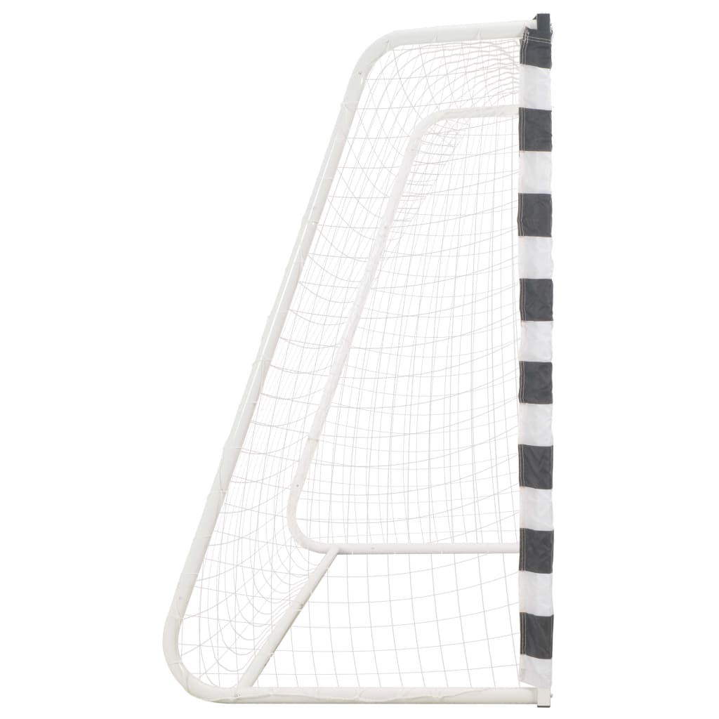 vidaXL Poartă de fotbal, negru și alb, 300 x 160 x 90 cm, metal vidaXL Poartă de fotbal, negru și alb, 300 x 160 x 90 cm, metal