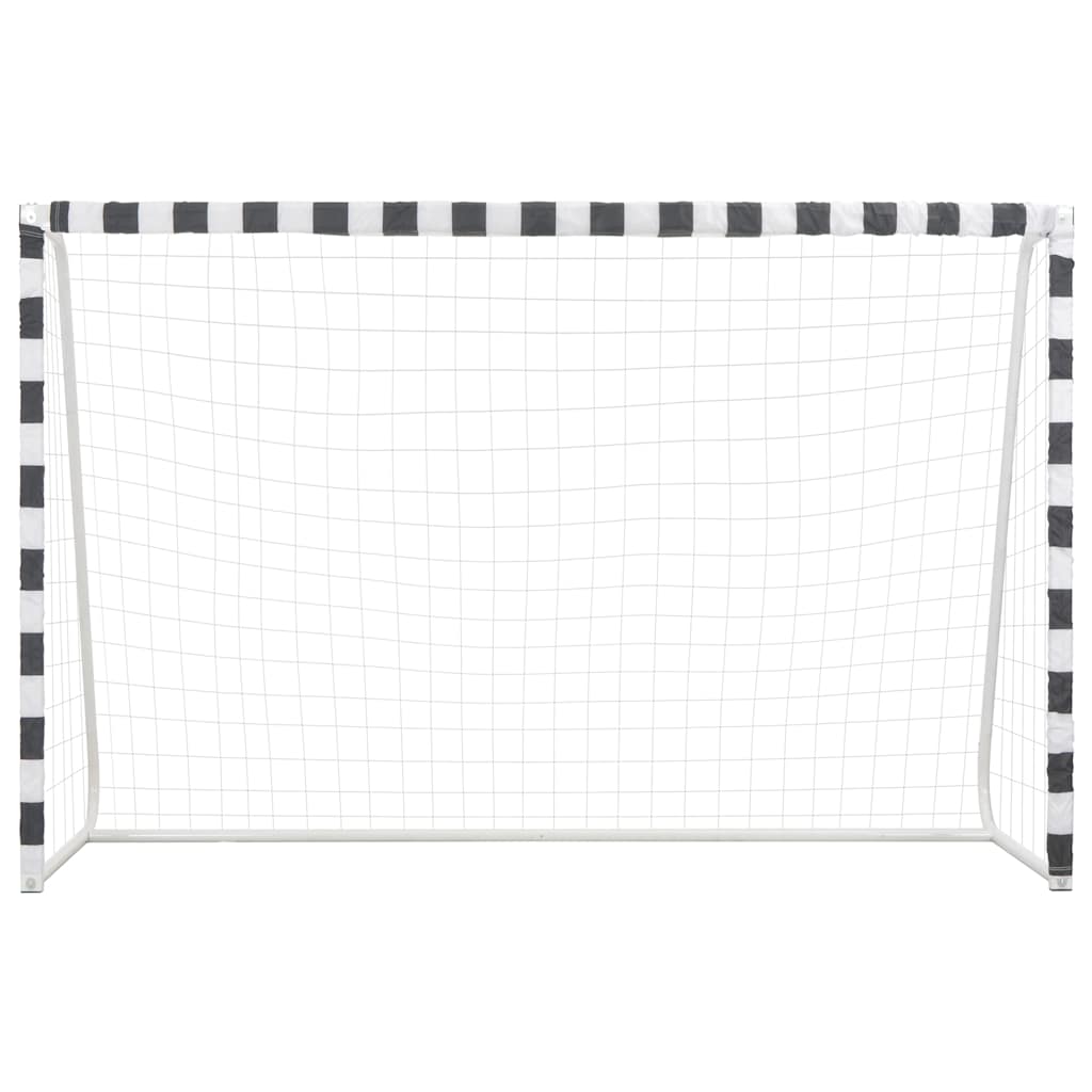 vidaXL Poartă de fotbal, negru și alb, 300 x 200 x 90 cm, metal vidaXL Poartă de fotbal, negru și alb, 300 x 200 x 90 cm, metal