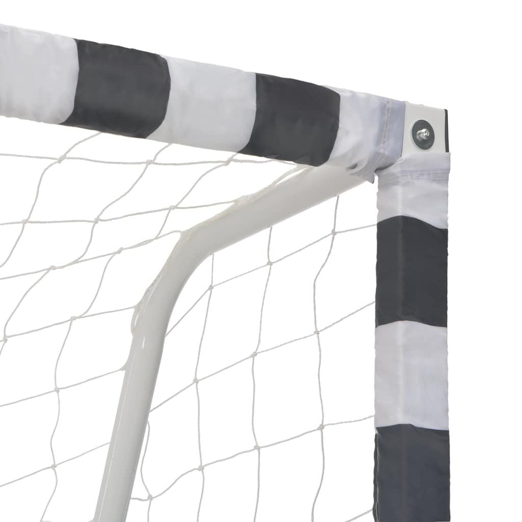 vidaXL Poartă de fotbal, negru și alb, 300 x 200 x 90 cm, metal vidaXL Poartă de fotbal, negru și alb, 300 x 200 x 90 cm, metal