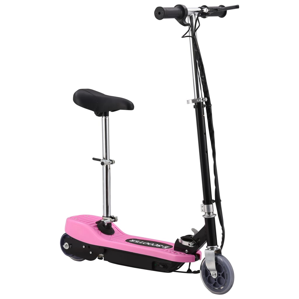 vidaXL Trotinetă electrică cu șa, roz, 120 W