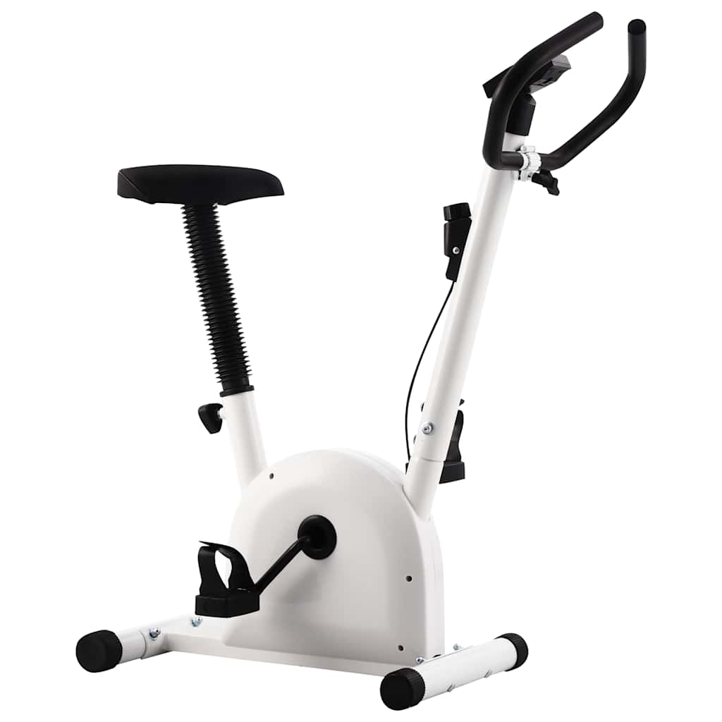 vidaXL Bicicletă fitness cu curea de rezistență, alb vidaXL Bicicletă fitness cu curea de rezistență, alb