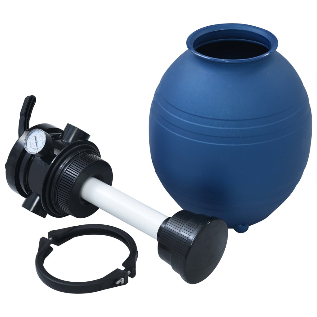 vidaXL Filtru cu nisip pentru piscină supapă 4 poziții albastru 300 mm vidaXL Filtru cu nisip pentru piscină supapă 4 poziții albastru 300 mm