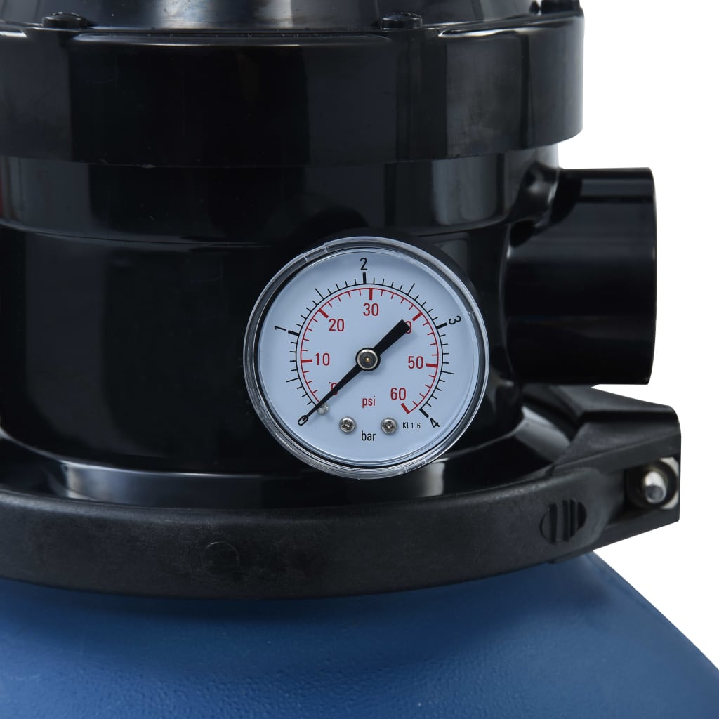 vidaXL Filtru cu nisip pentru piscină supapă 4 poziții albastru 300 mm vidaXL Filtru cu nisip pentru piscină supapă 4 poziții albastru 300 mm