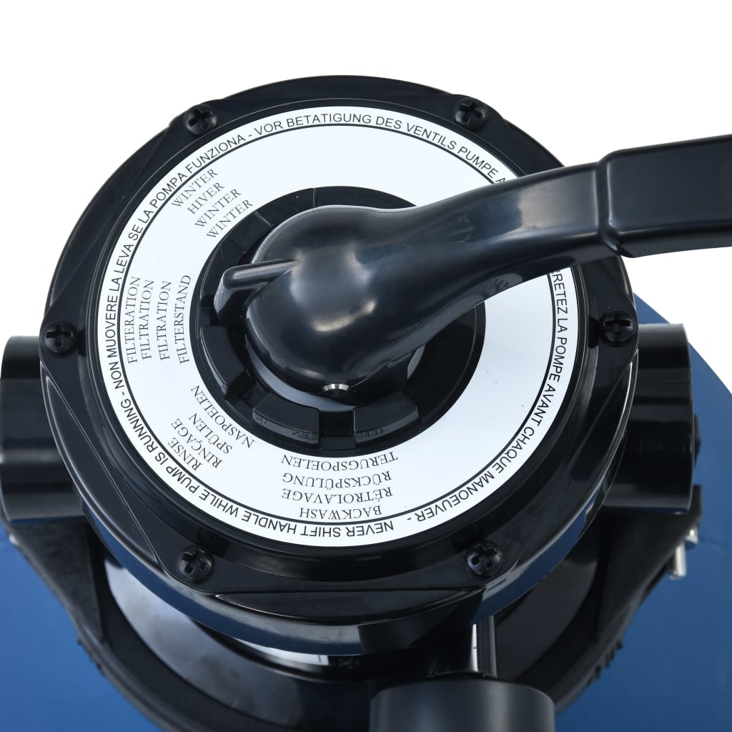 vidaXL Filtru cu nisip pentru piscină supapă 4 poziții albastru 300 mm vidaXL Filtru cu nisip pentru piscină supapă 4 poziții albastru 300 mm