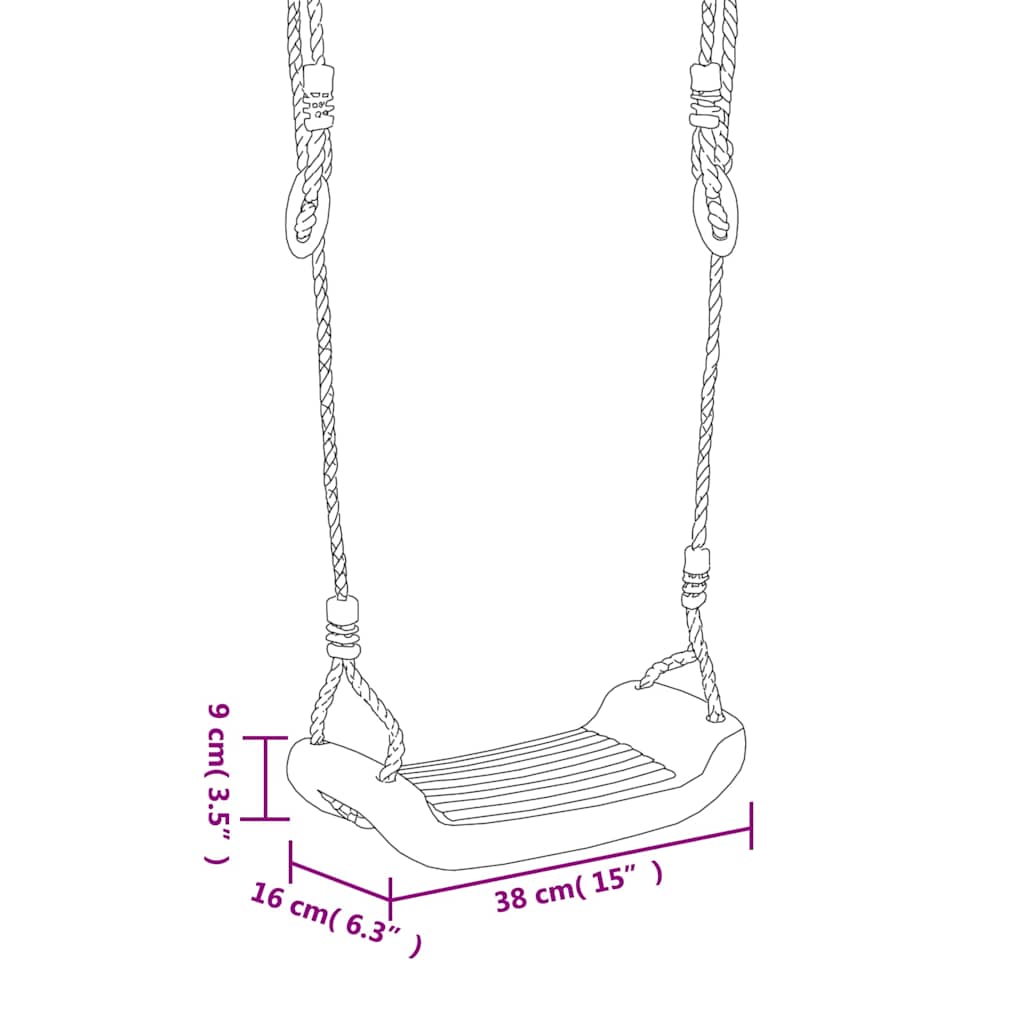 vidaXL Scaune de leagăn cu frânghii 2 buc. albastru 38x16 cm polietenă