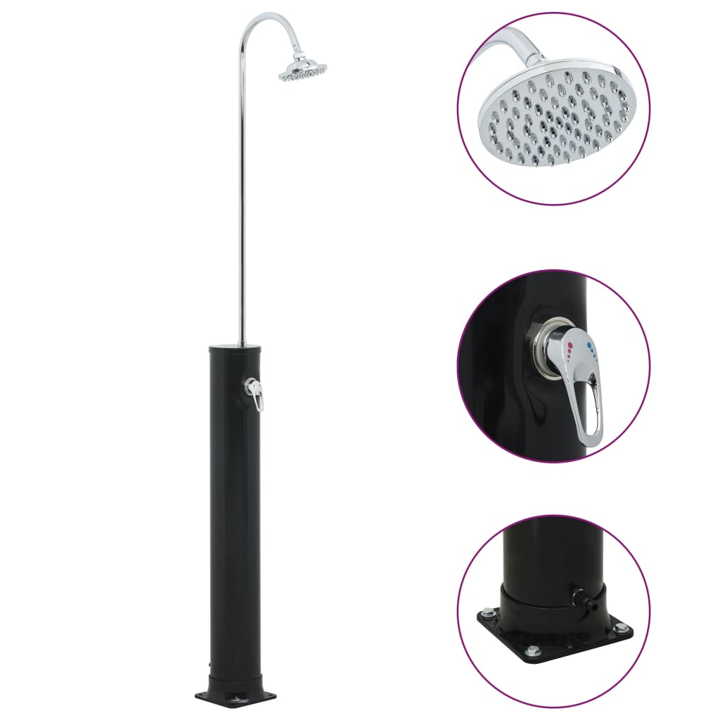 vidaXL Duș solar, negru, 214 cm, 20 L vidaXL Duș solar, negru, 214 cm, 20 L