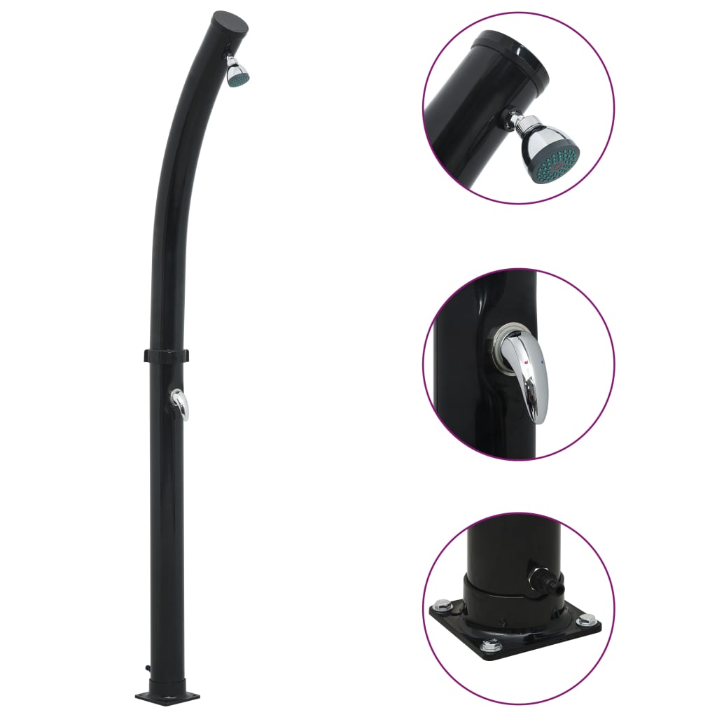 vidaXL Duș solar, negru, 214 cm, 20 L vidaXL Duș solar, negru, 214 cm, 20 L