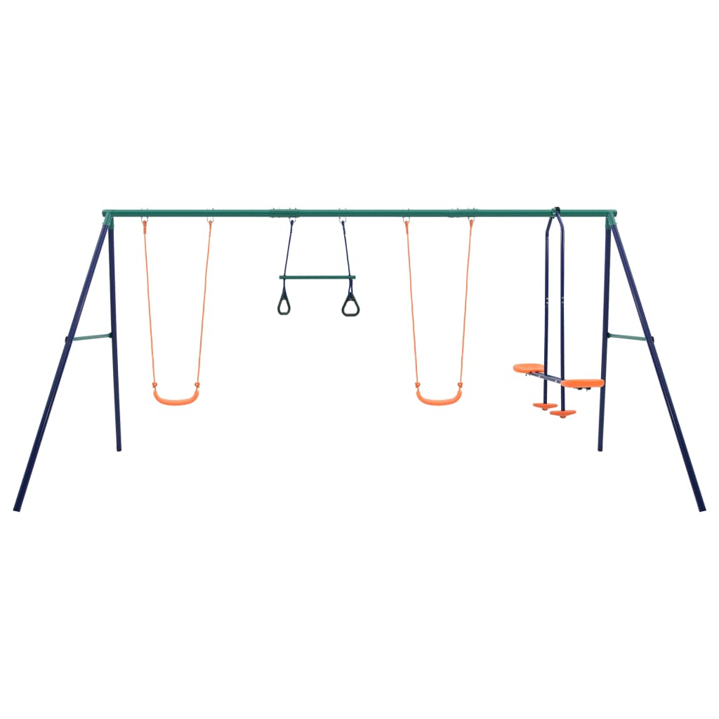 vidaXL Set de leagăne cu inele de gimnastică și 4 locuri, oțel vidaXL Set de leagăne cu inele de gimnastică și 4 locuri, oțel
