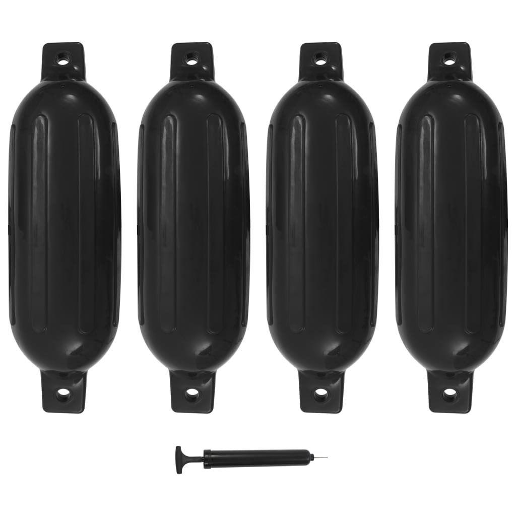 vidaXL Bară de protecție barcă, 4 buc., negru, 58,5x16,5 cm, PVC vidaXL Bară de protecție barcă, 4 buc., negru, 58,5x16,5 cm, PVC
