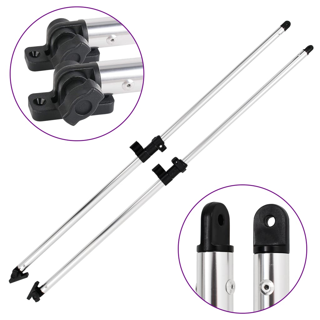 vidaXL Stâlpi de susținere parasolar barcă Bimini, 2 buc., aluminiu vidaXL Stâlpi de susținere parasolar barcă Bimini, 2 buc., aluminiu