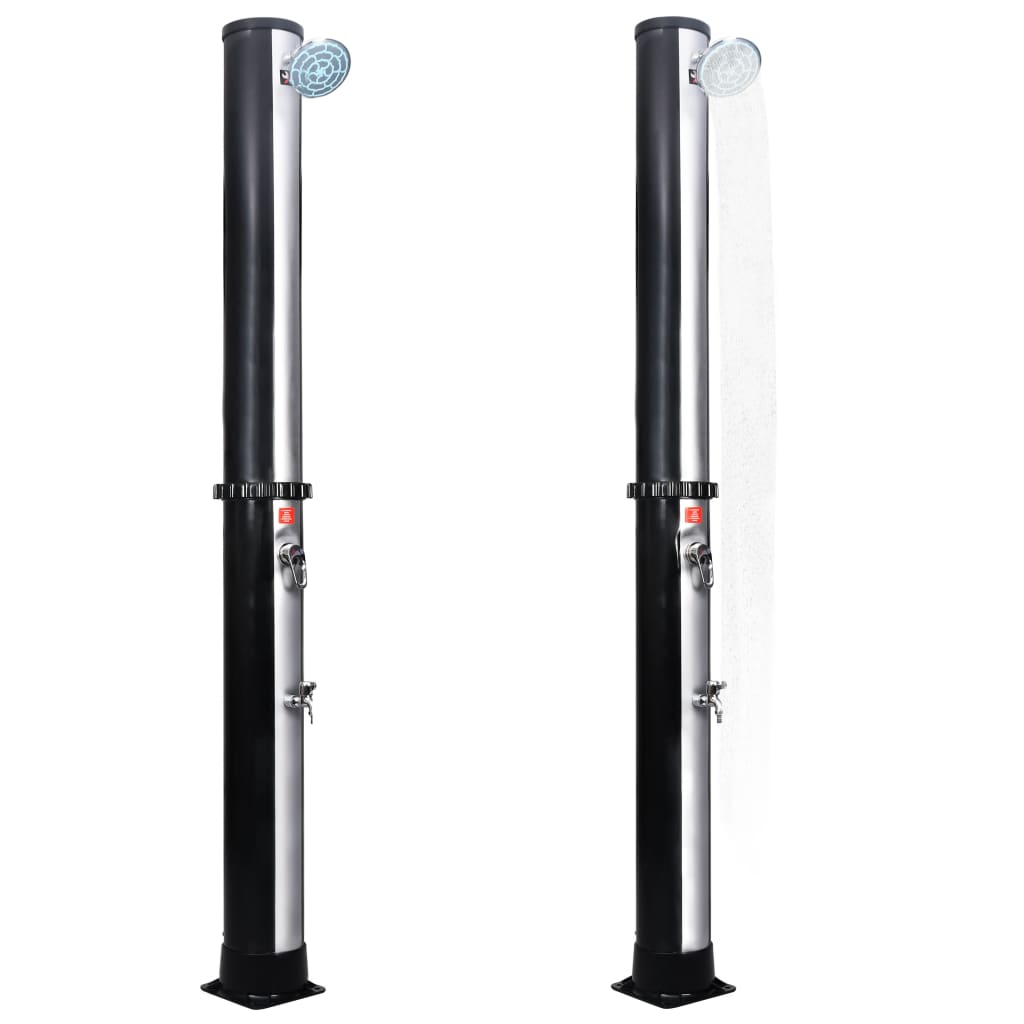 vidaXL Duș solar de exterior cu cap de duș și robinet, 40 L
