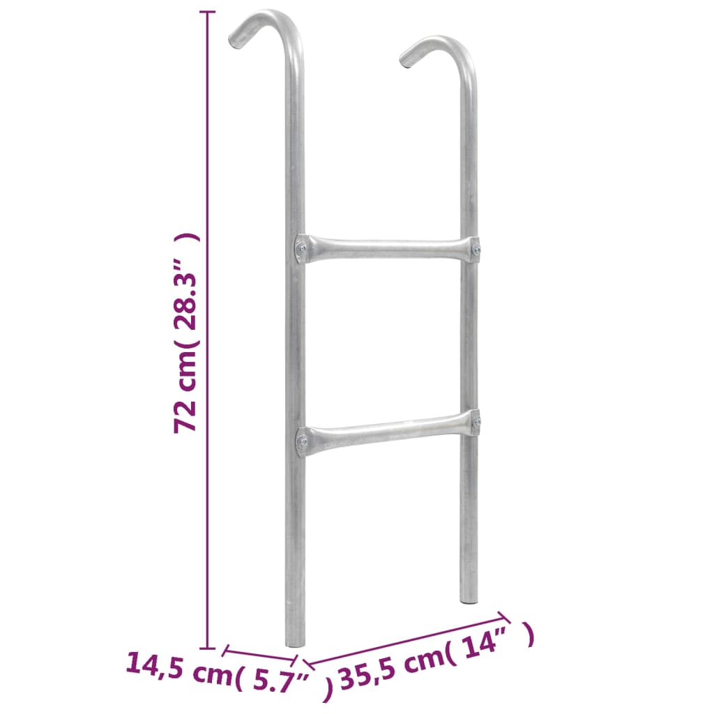 vidaXL Scară de trambulină cu 2 trepte, argintiu, 72 cm, oțel (potrivit pentru înălțimea de 65 cm) vidaXL Scară de trambulină cu 2 trepte, argintiu, 72 cm, oțel (potrivit pentru înălțimea de 65 cm)