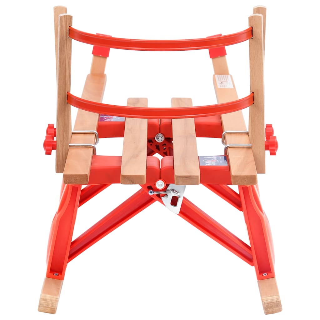 vidaXL Sanie pliabilă pentru zăpadă cu spătar, 119 cm, lemn vidaXL Sanie pliabilă pentru zăpadă cu spătar, 119 cm, lemn