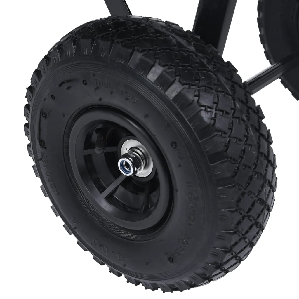 vidaXL Cărucior manual de grădină basculabil, negru, 300 kg, 75 L vidaXL Cărucior manual de grădină basculabil, negru, 300 kg, 75 L
