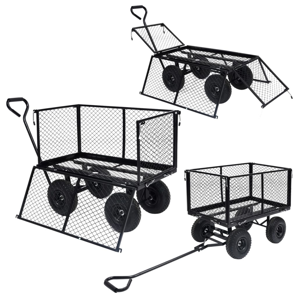 vidaXL Cărucior manual de grădină, negru, 350 kg vidaXL Cărucior manual de grădină, negru, 350 kg