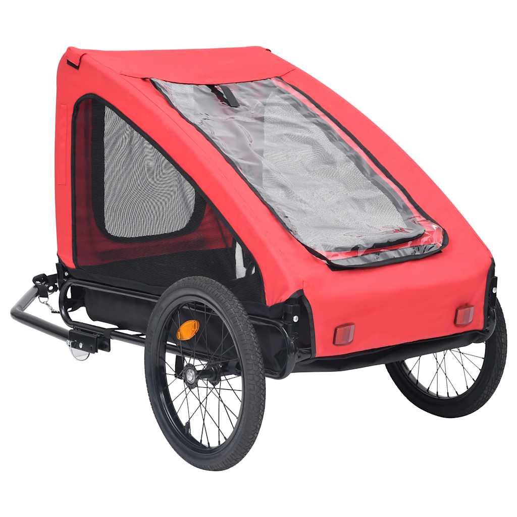 vidaXL Remorcă de bicicletă pentru animale de companie, roșu & negru vidaXL Remorcă de bicicletă pentru animale de companie, roșu & negru