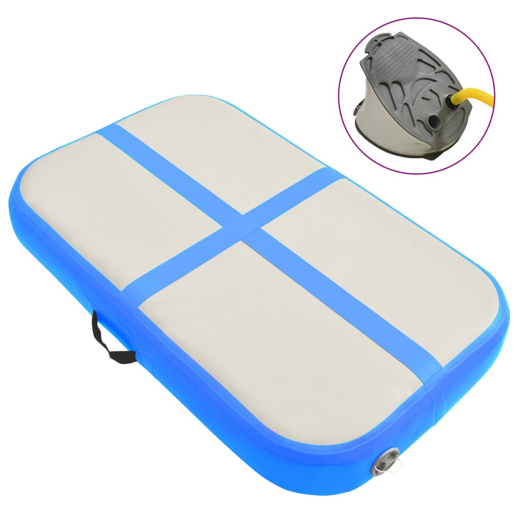 vidaXL Saltea gimnastică gonflabilă cu pompă albastru 60x100x10 cm PVC