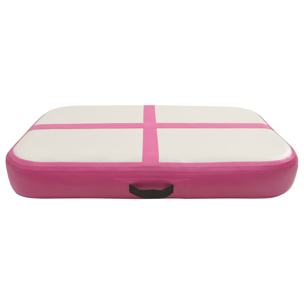 vidaXL Saltea gimnastică gonflabilă cu pompă, roz, 60x100x15 cm, PVC vidaXL Saltea gimnastică gonflabilă cu pompă, roz, 60x100x15 cm, PVC