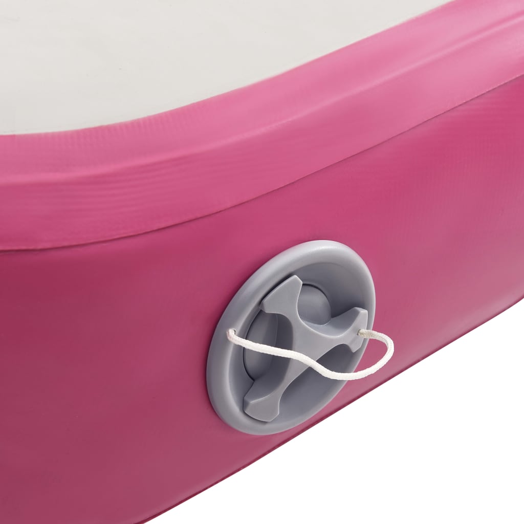 vidaXL Saltea gimnastică gonflabilă cu pompă roz 600x100x20 cm PVC vidaXL Saltea gimnastică gonflabilă cu pompă roz 600x100x20 cm PVC
