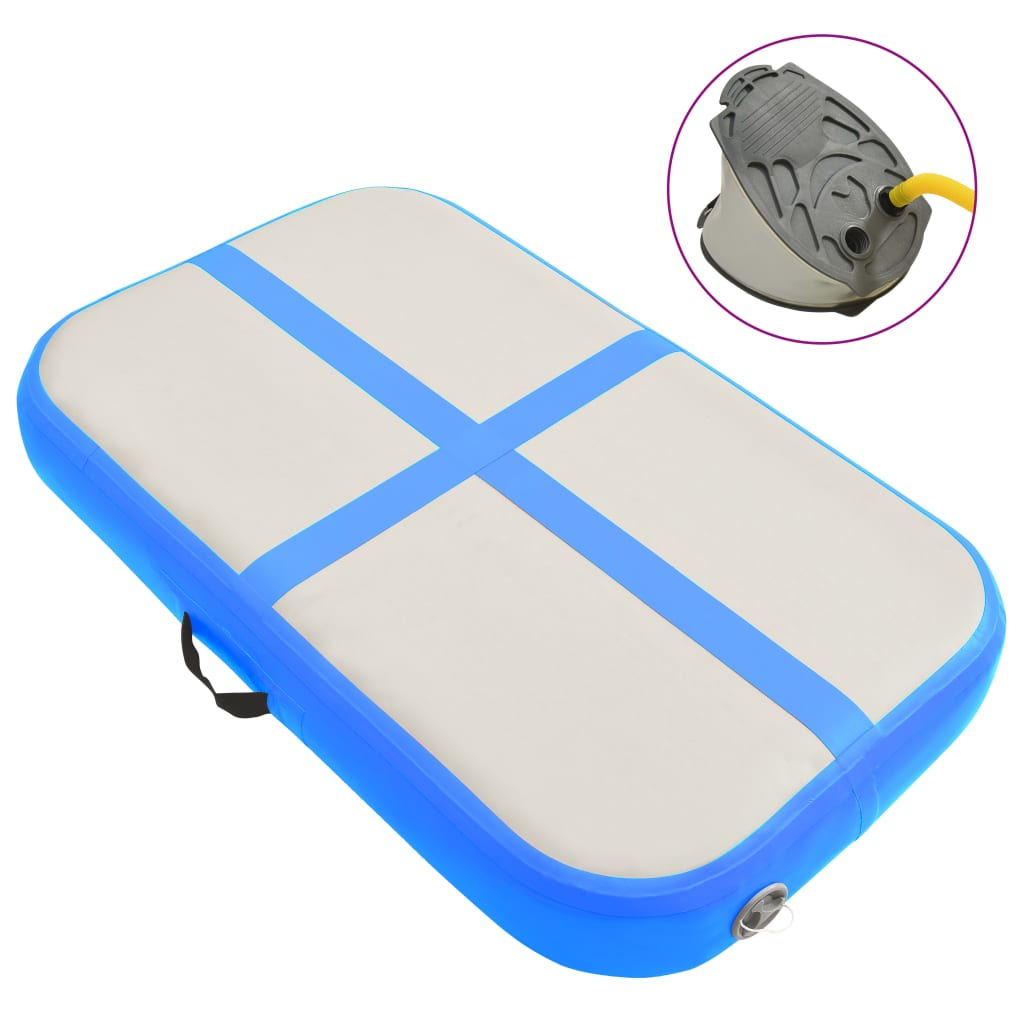 vidaXL Saltea gimnastică gonflabilă cu pompă albastru 600x100x20cm PVC vidaXL Saltea gimnastică gonflabilă cu pompă albastru 600x100x20cm PVC