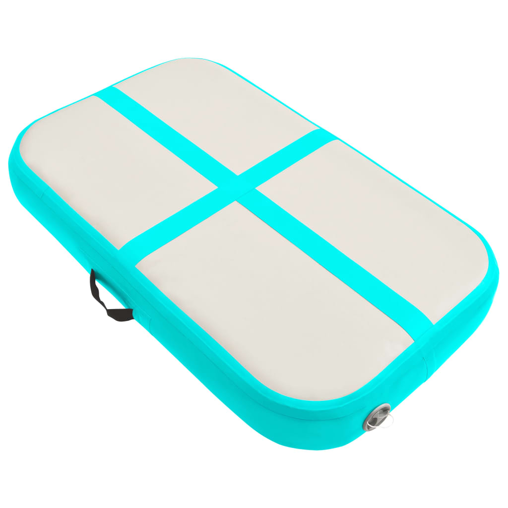 vidaXL Saltea gimnastică gonflabilă cu pompă verde 600x100x20 cm PVC vidaXL Saltea gimnastică gonflabilă cu pompă verde 600x100x20 cm PVC