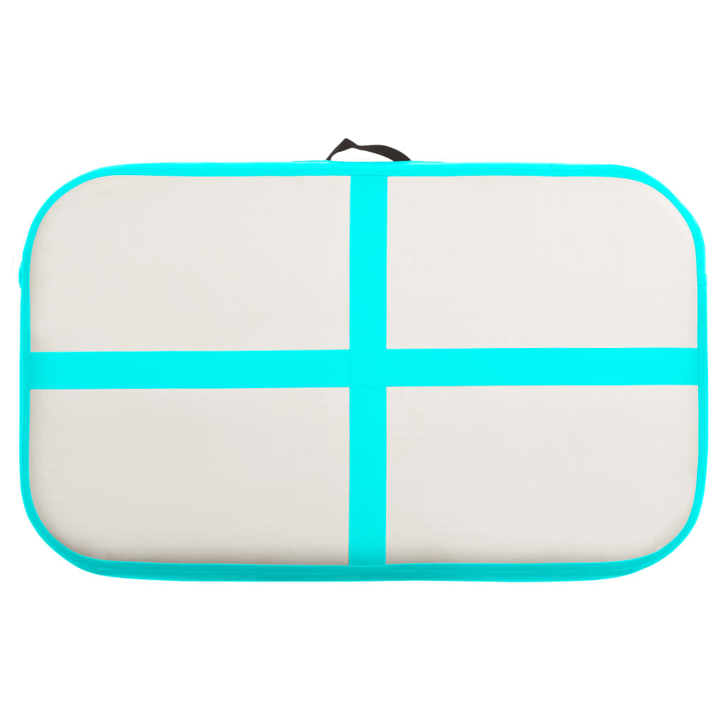 vidaXL Saltea gimnastică gonflabilă cu pompă verde 600x100x20 cm PVC vidaXL Saltea gimnastică gonflabilă cu pompă verde 600x100x20 cm PVC