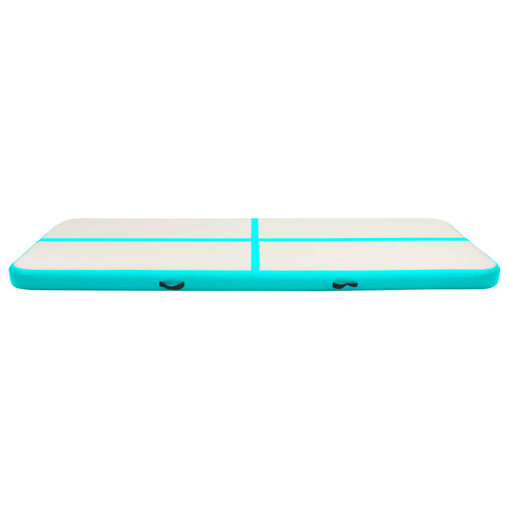 vidaXL Saltea gimnastică gonflabilă cu pompă verde 300x100x15 cm PVC vidaXL Saltea gimnastică gonflabilă cu pompă verde 300x100x15 cm PVC