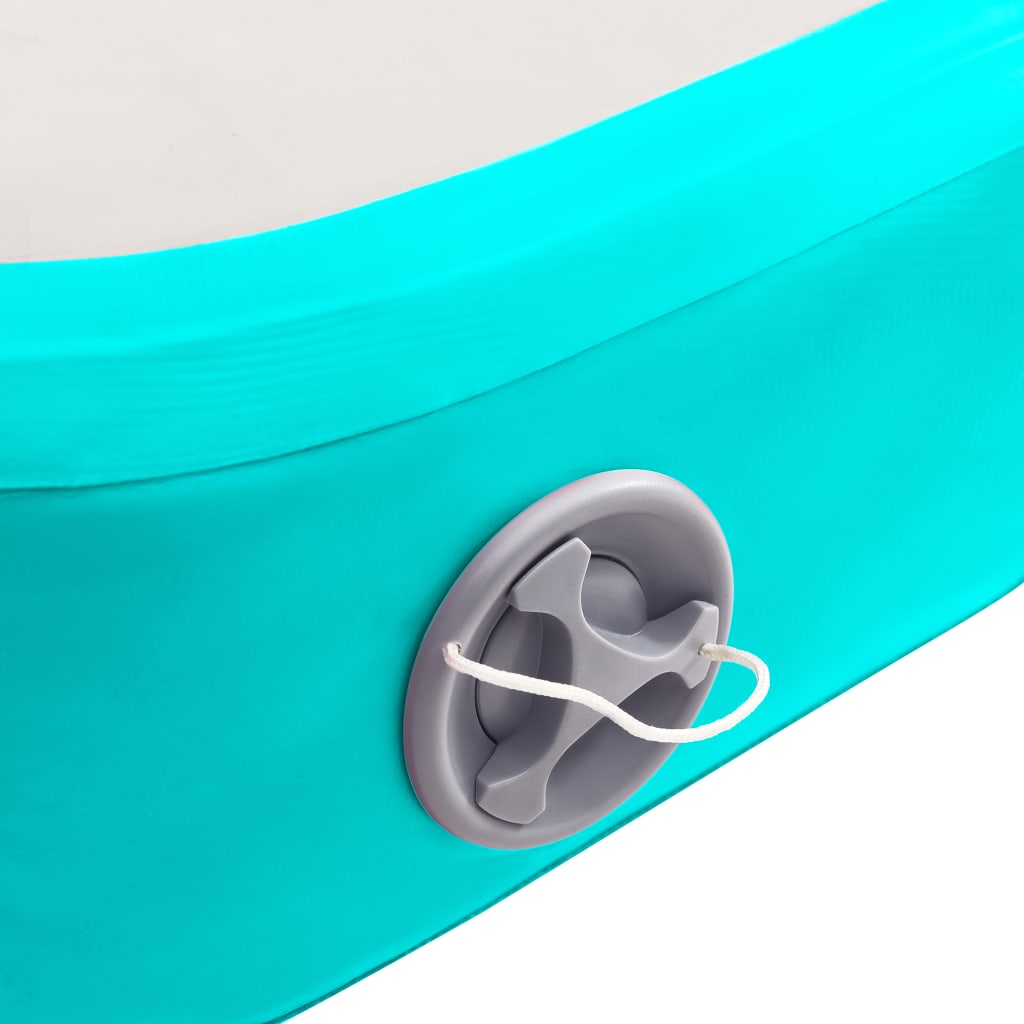 vidaXL Saltea gimnastică gonflabilă cu pompă verde 300x100x15 cm PVC vidaXL Saltea gimnastică gonflabilă cu pompă verde 300x100x15 cm PVC